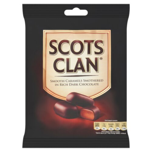 Scots Clan Smooth Caramels Smothered in Rich Dark Chocolate 135g