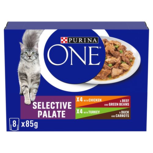 PURINA ONE Mini Fillets Selective Palate Wet Cat Food 8x85g