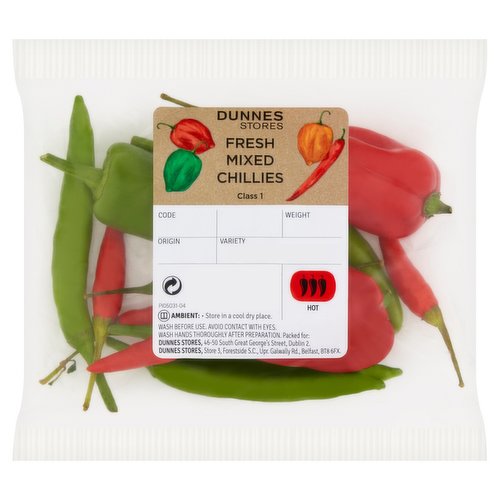 Dunnes Stores Fresh Mixed Chillies 50g