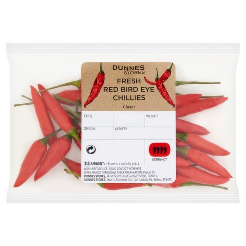 Dunnes Stores Fresh Red Bird Eye Chillies 25g