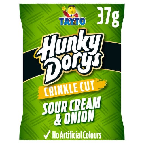 Tayto Hunky Dorys Crinkle Cut Sour Cream & Onion Flavour Potato Crisps 37g