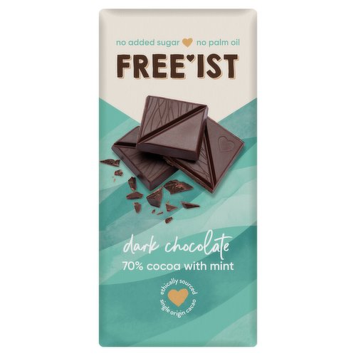 Free'ist Dark Chocolate 70% Cocoa with Mint 70g