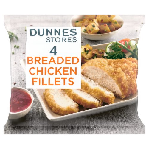 Dunnes Stores 4 Ready to Cook Breaded Chicken Fillets 400g