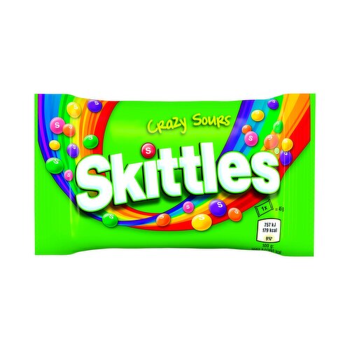 Skittles Vegan Chewy Crazy Sour Sweets Fruit Flavoured Bag 45g