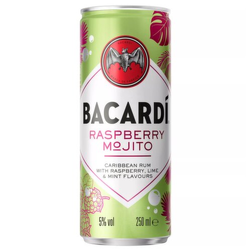 Bacardí Raspberry Mojito Flavoured Alcoholic Drink 250ml