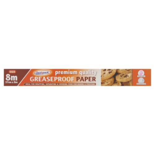 <b>Features</b><br/>Ideal for Wrapping, Separating & Covering Food for Baking & Freezing<br/>Freezer Safe<br/>All Food Types<br/>Oven Safe<br/>Microwave Safe<br/><br/><b>Safety Warning</b><br/>Warning: Flammable, avoid direct contact with naked flames, electrical elements or side of the oven. After baking, take care when separating food from hot paper. For use up to 220°C. Serrated edge take care when using product, keep out of reach of children.<br/><br/><b>Storage Type</b><br/>Ambient<br/><br/><b>Storage</b><br/>Store in a cool, dry place.<br/><br/><b>Preparation and Usage</b><br/>Sealapack® Premium Quality Greaseproof Paper is ideal for: <br/>
- Wrapping fatty and oily foods.<br/>
- Keeping cheese, cold meats and sandwiches fresh<br/>
- Making collars for fruit cakes<br/>
- Piping bags<br/>
- Covering food in freezers, microwaves or conventional ovens<br/>
<br/>
Please note: Grease paper lightly with margarine or oil when baking or steaming.<br/><br/><b>Company Name</b><br/>151 Products (Ireland)<br/><br/><b>Company Address</b><br/>The Old School House,<br/>
39 Bengal Street,<br/>
Manchester,<br/>
M4 6AF,<br/>
UK.<br/>
<br/>
151 Products (Ireland),<br/>
Block 3,<br/>
Harcourt Centre,<br/>
Harcourt Road,<br/>
Dublin 2,<br/>
D02 A339,<br/>
Ireland.<br/><br/><b>Web Address</b><br/>www.151.co.uk<br/><br/><b>Return To</b><br/>The Old School House,<br/>
39 Bengal Street,<br/>
Manchester,<br/>
M4 6AF,<br/>
UK.<br/>
<br/>
151 Products (Ireland),<br/>
Block 3,<br/>
Harcourt Centre,<br/>
Harcourt Road,<br/>
Dublin 2,<br/>
D02 A339,<br/>
Ireland.<br/>
www.151.co.uk<br/><br/>