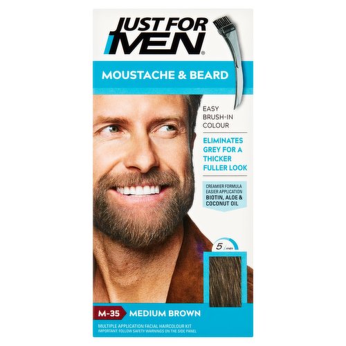 Just For Men Moustache & Beard Brush-In Colour Medium Brown M-35