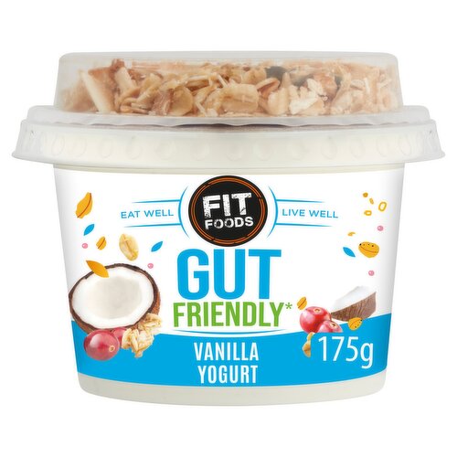 Fit Foods Vanilla Yogurt with Coconut & Cranberry Granola Topper 175g