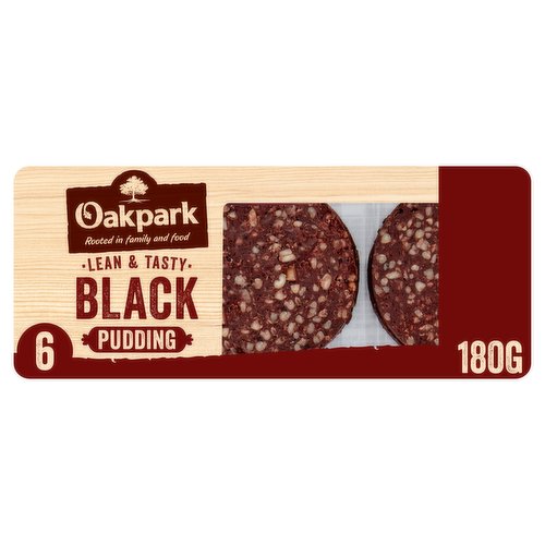 Oakpark 6 Lean & Tasty Black Pudding Slices 180g