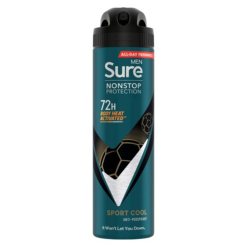 Sure Men Anti-perspirant Deodorant Aerosol Sport Cool Nonstop Protection 150 ml 