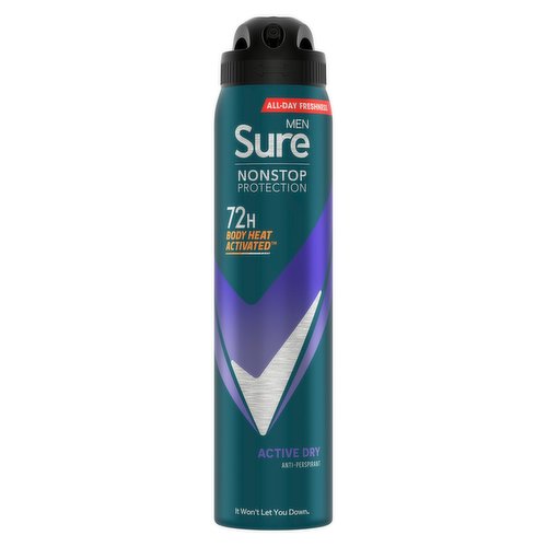 Sure Men Anti-perspirant Deodorant Aerosol Active Dry Nonstop Protection 250 ml 