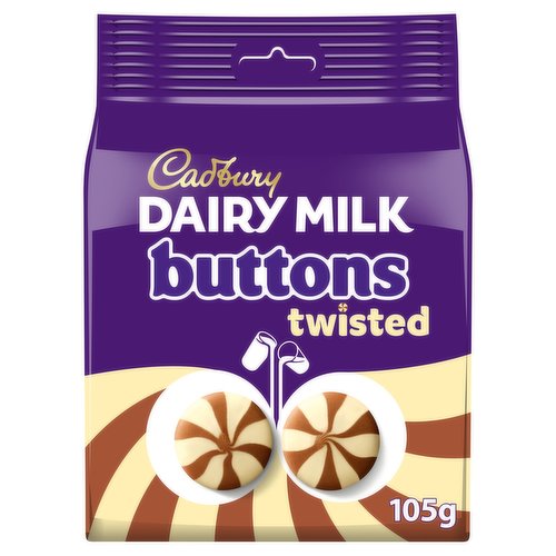 Cadbury Dairy Milk Twisted Milk & White Chocolate Buttons Bag 105g