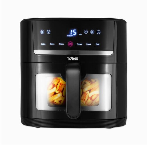 6L Vortx spacesaver air fryer Black with window