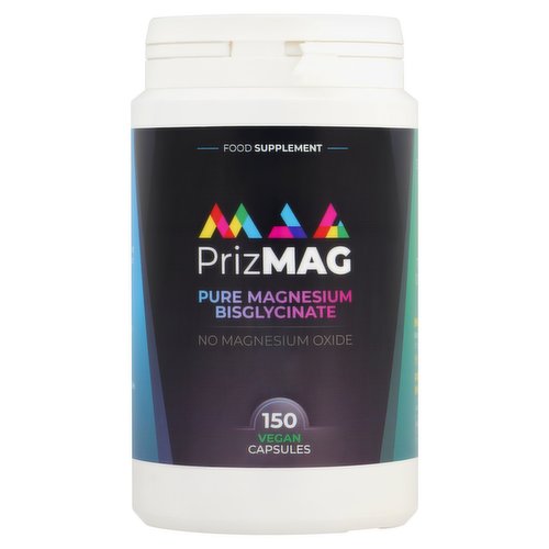 PrizMAG Pure Magnesium Bisglycinate 150 Vegan Capsules
