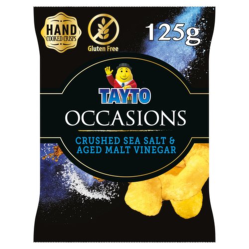 Tayto Occasions Crushed Sea Salt & Aged Malt Vinegar Flavour Potato Crisps 125g