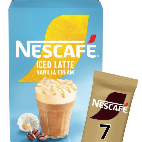 Nescafe Iced Latte Vanilla Cream Instant Coffee 7 x 15g Sachets 