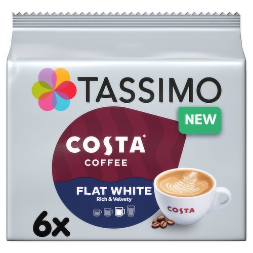 Tassimo Costa Flat White Coffee Pods x6