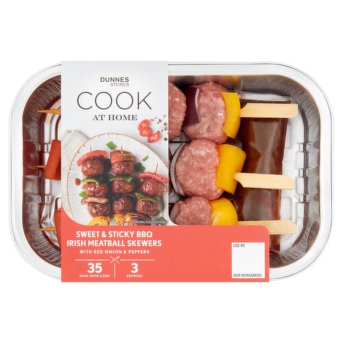 Dunnes Stores Cook at Home Sweet & Sticky BBQ Irish Meatball Skewers 400g