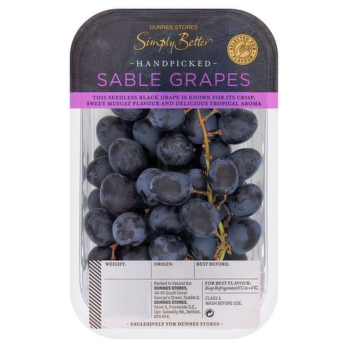 Dunnes Stores Simply Better Handpicked Sable Grapes 500g