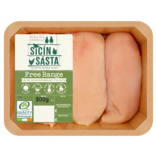 Sicín Sásta Free Range Irish Chicken Breast Fillets 500g