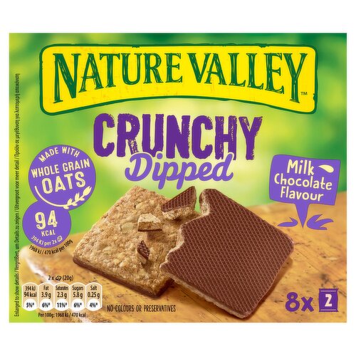 Nature Valley Crunchy Dipped Milk Chocolate Flavour 8 x 20g (160g)