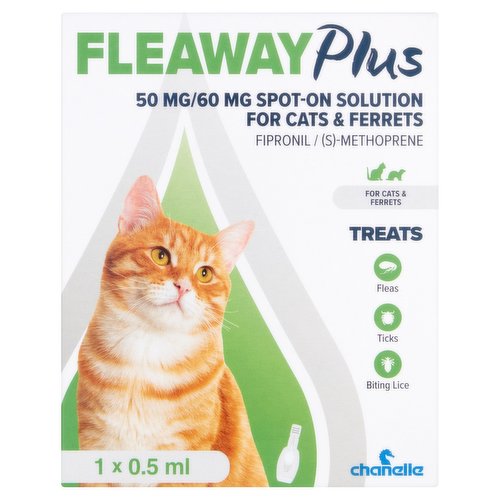 Chanelle Fleaway Plus 50 mg/60 mg Spot-On Solution for Cats & Ferrets 0.5ml