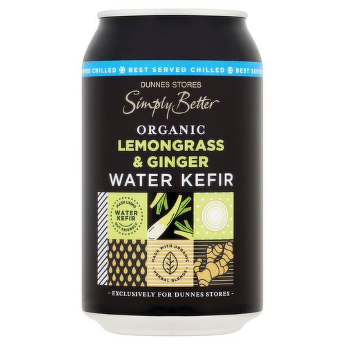 Dunnes Stores Simply Better Organic Lemongrass & Ginger Water Kefir 330ml