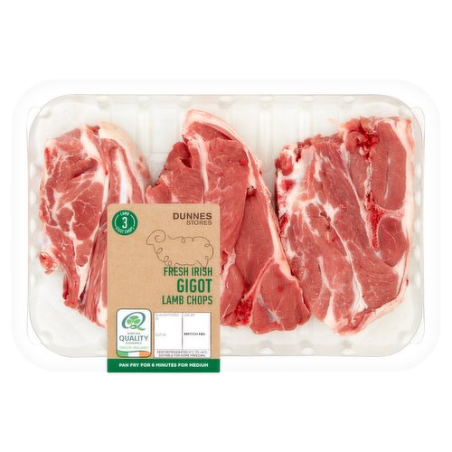 Dunnes Stores Fresh Irish 3 Gigot Lamb Chops 500g