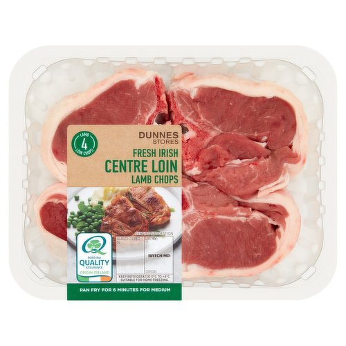 Dunnes Stores 4 Fresh Irish Centre Loin Lamb Chops 350g