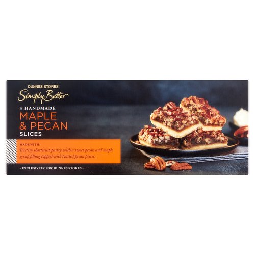 Dunnes Stores Simply Better 4 Handmade Maple & Pecan Slices 180g