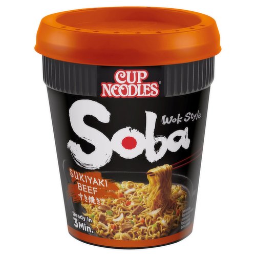 Nissin Soba Sukiyaki Beef Instant Wok Style Noodles Pot 89g