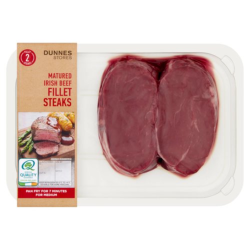 Dunnes Stores 2 Matured Irish Beef Fillet Steaks 350g