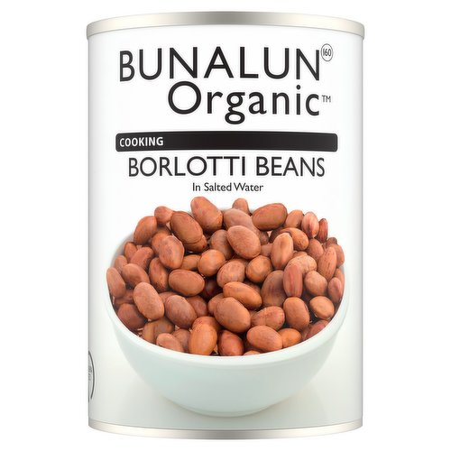 Bunalun Organic Cooking Borlotti Beans in Salted Water 400g