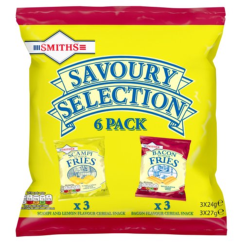 Smiths Savoury Selection Multipack Snacks Crisps 6 Pack