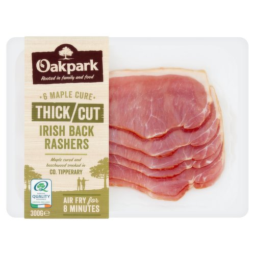 Oakpark 6 Maple Cure Thick Cut Irish Back Rashers 300g