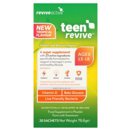 Revive Active Teen Revive New Tropical Flavour 20 Sachets 76.6g