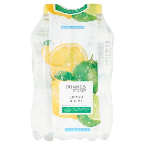 Dunnes Stores Lemon & Lime Flavoured Sparkling Irish Spring Water 4 x 500ml