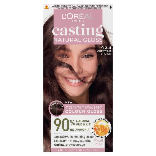 L'Oreal Paris Casting Natural Gloss Semi Permanent Hair Dye No Amonia Brown Noisette 4.23