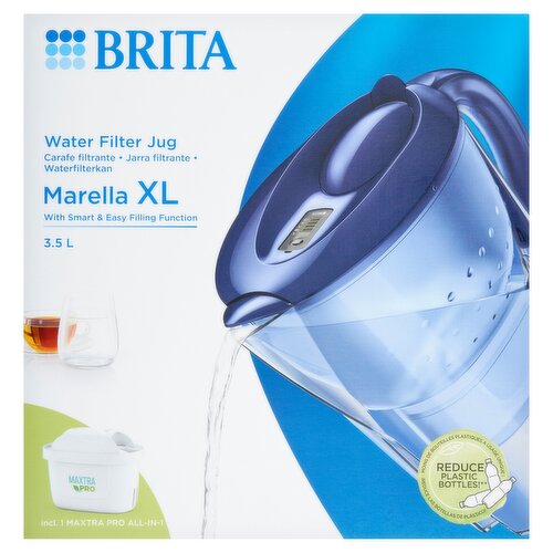 BRITA Marella German Made Water Filter Jug 2.4 liters Blue With Activated  Micro Carbon Pearls For Fresh And Tasty Water