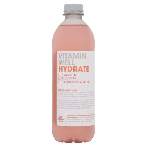 Vitamin Well Hydrate with Flavour of Rhubarb / Strawberry 500ml