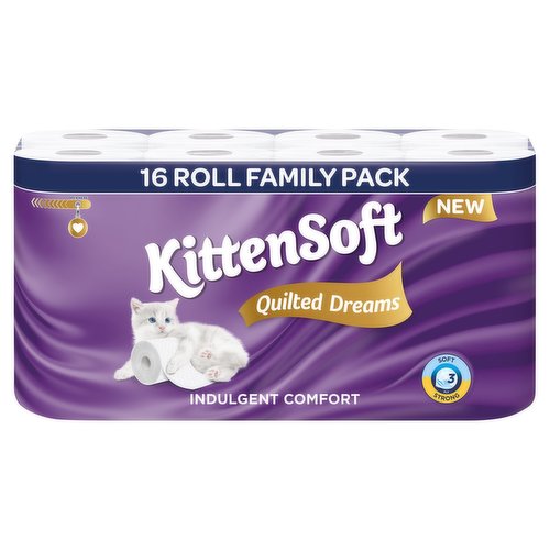 KittenSoft Quilted Dreams 16 Roll Family Pack