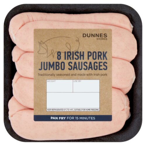 Dunnes Stores 8 Irish Pork Jumbo Sausages 400g