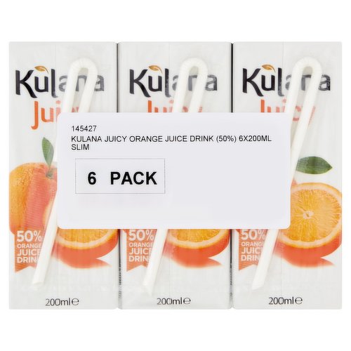 Kulana Juicy 50% Orange Juice Drink 6 x 200ml