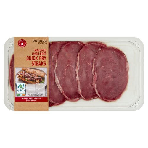 Dunnes Stores Matured Irish Beef 6 Quick Fry Steaks 540g