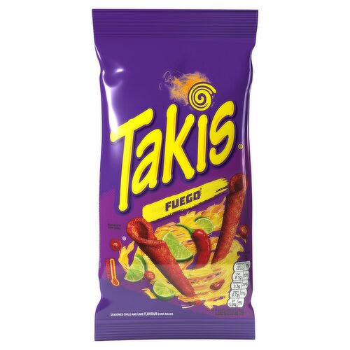 Takis Fuego Chilli and Lime Artificial Flavoured Fried Corn Snacks 100g