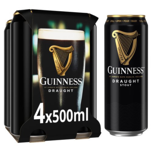 Guinness Draught Stout Beer 4x500ml Can