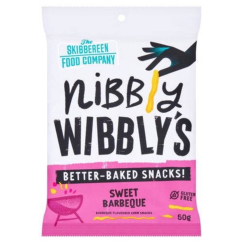 The Skibbereen Food Company Nibby Wibbly's Sweet Barbeque Flavoured Corn Snacks 50g