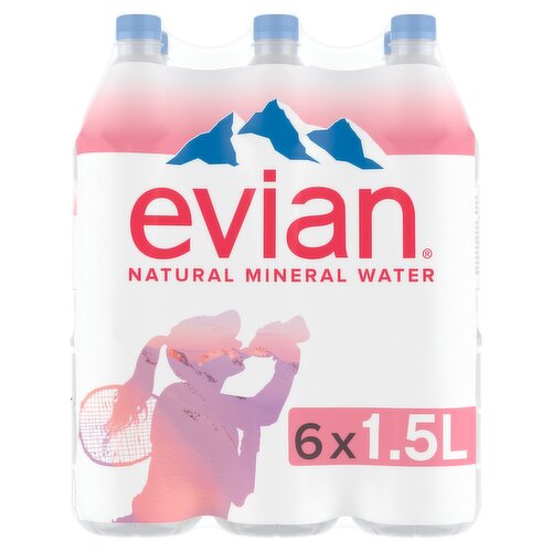 Evian Natural Mineral Water 6 x 1.5L