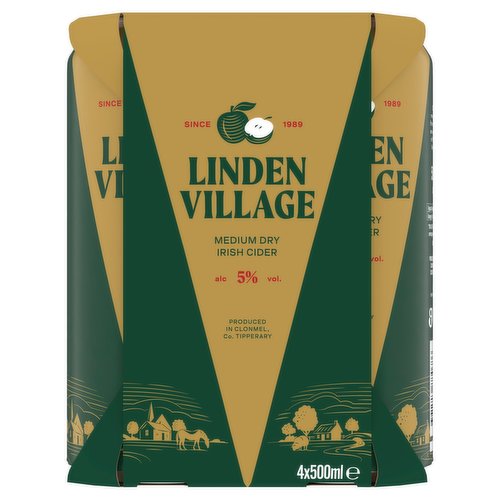 Linden Village Medium Dry Irish Cider 4 x 500ml