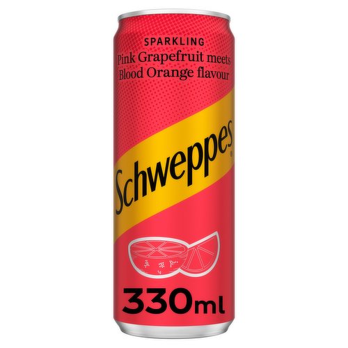 Schweppes Sparkling Pink Grapefruit Meets Blood Orange Flavour 330ml